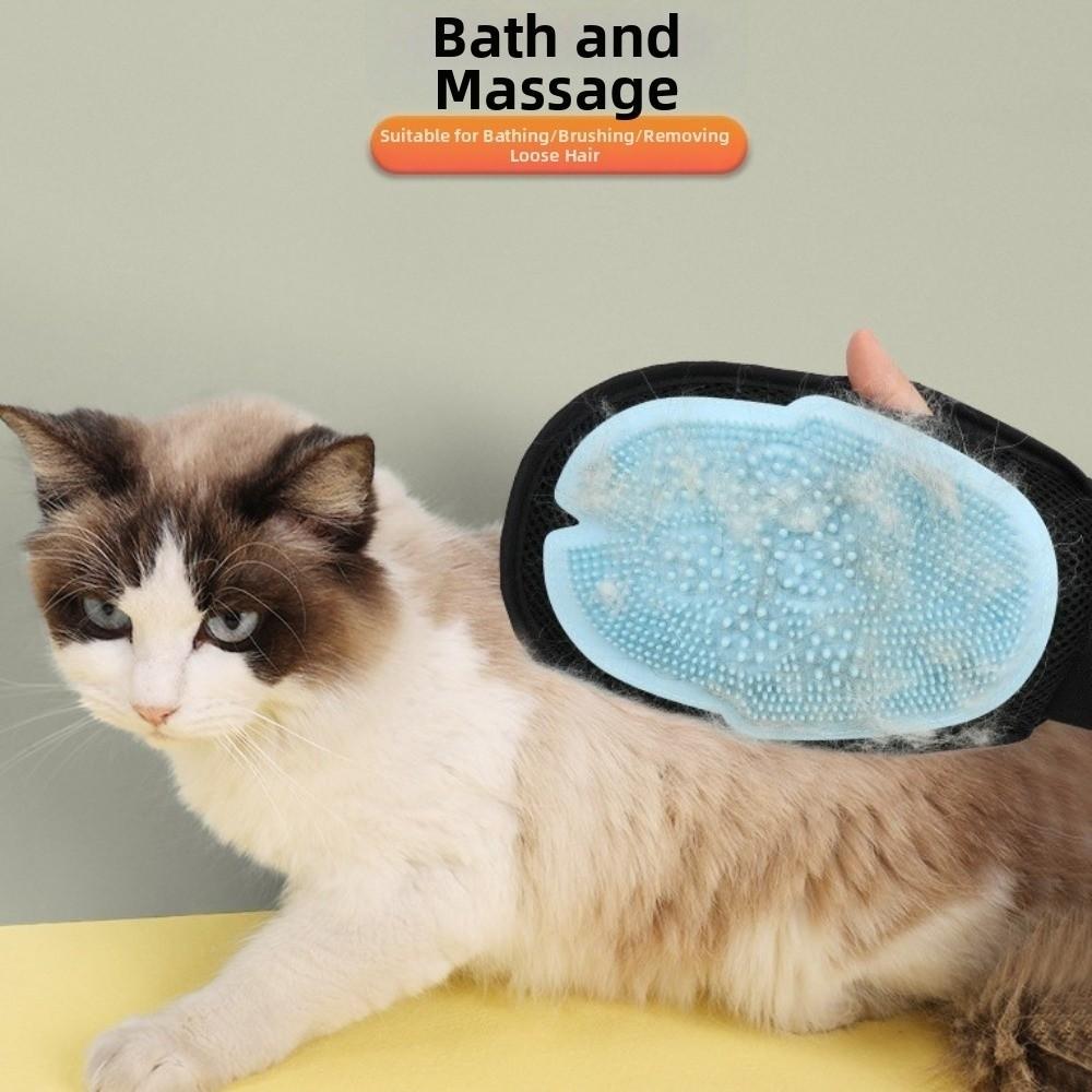 Pet Comb Cat Deshedding Comb Double Sided Pet Bath Brush Dog Cat Bath Massage Gloves  Bathing
