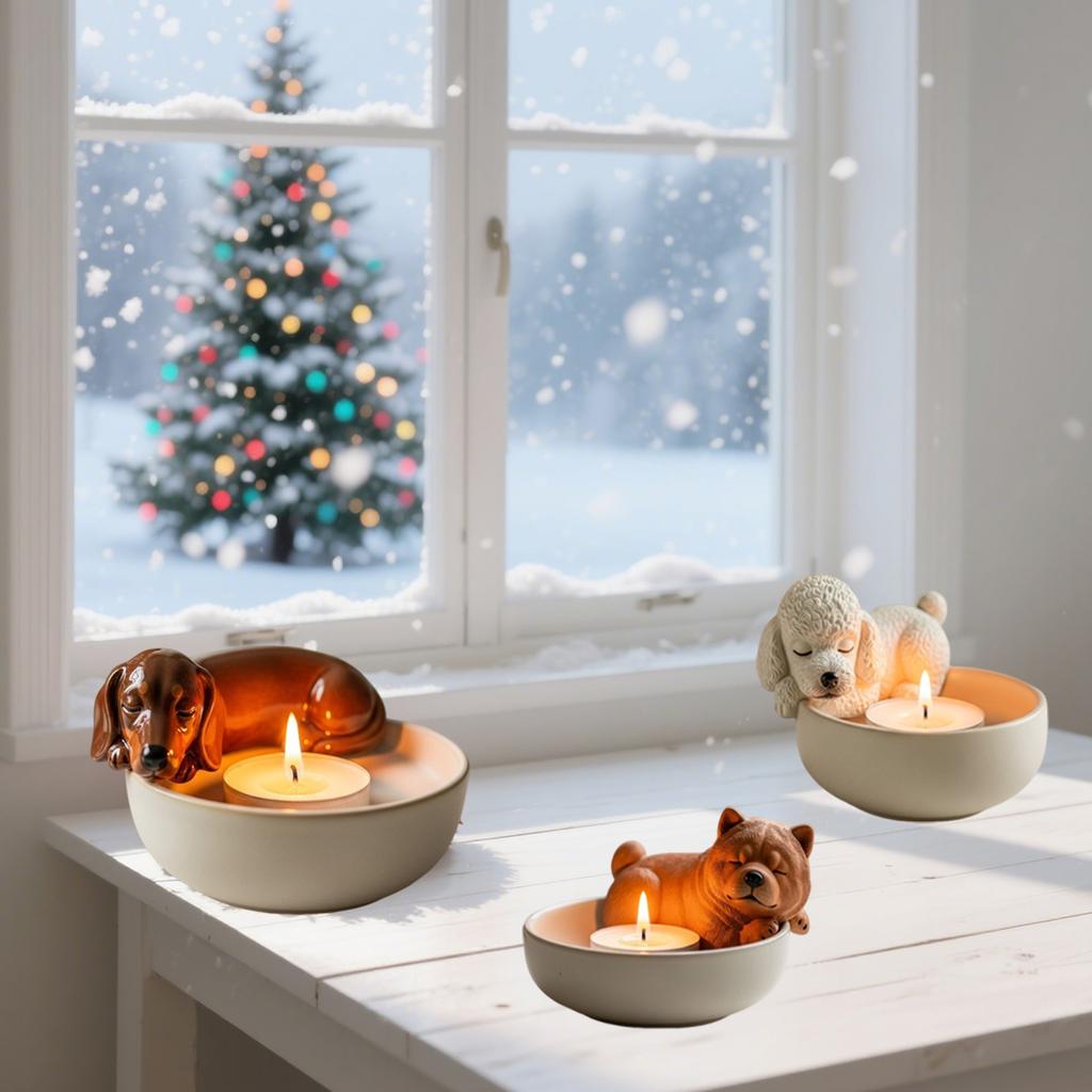 Resin Puppy Candle Holder Ornaments Resin Ornaments Crafts