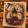 Artistic Halloween Holiday Crafts Ghost Faux Pearl Art DIY Kit, Spooky 3D Bead Cool Pattern Kits Painting Crafts, Gothic Wall for Adults Beginners