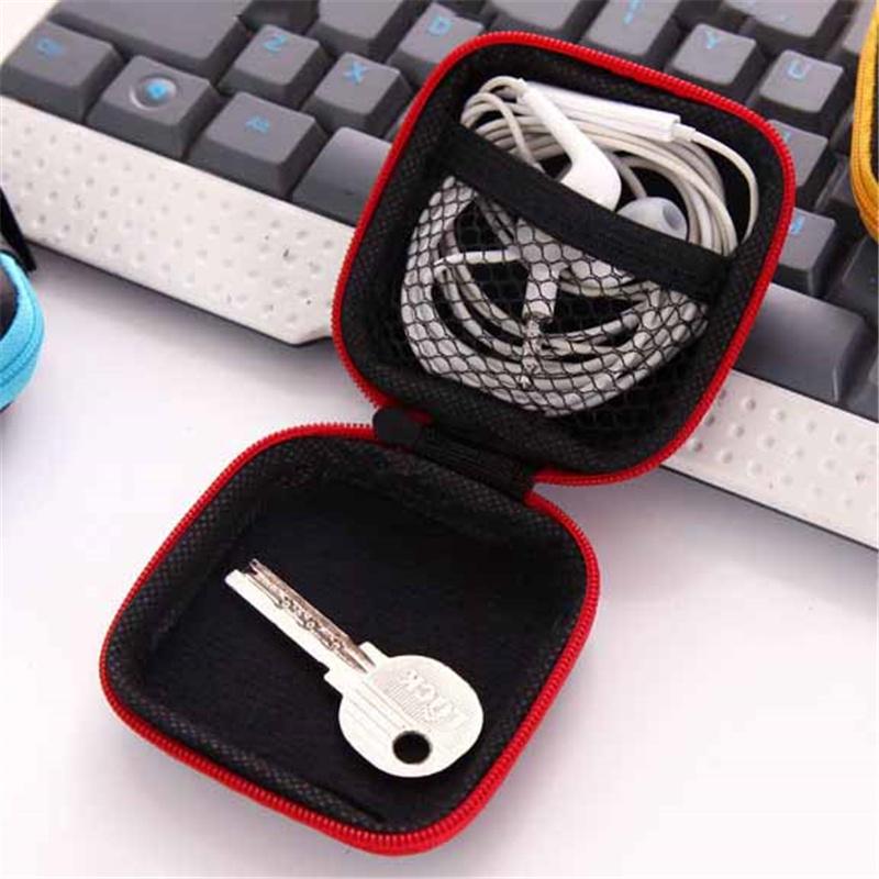 Tragbare Quadratische EVA Kopfhörer USB-Flash-Laufwerk Datenkabel Reißverschlussetui Aufbewahrungsbox Organizer-Tasche Heim Büro & Geschäftsreisen Reisezubehör