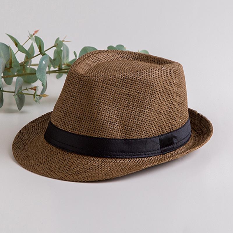 Uniszex Szalmakalap: Brit Stílusú Napvédő Nyárra – Szülő-Gyermek Fedora Strandkalap
