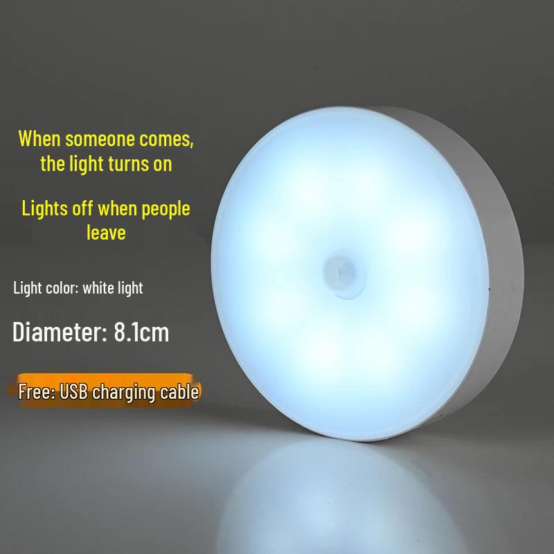 Smart Rechargeable LED Motion Sensor Night Light for Bedroom, Bathroom, Stairs, and Hallways