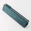 Slip-on PB Zipper Pen Case, Medium, Petrolio (Indigo), IPV-5801, Italian Leather, Slim, Simple Design