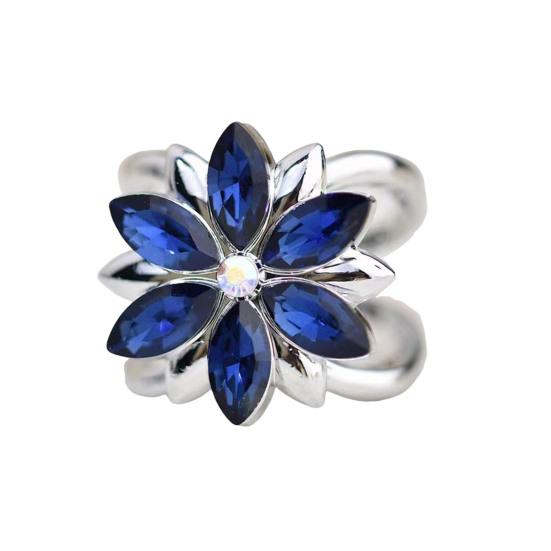 Strassblumen Seidenschalring Damen T-Shirt Krawattennadel Kleiderecke Geknoteter Knopf