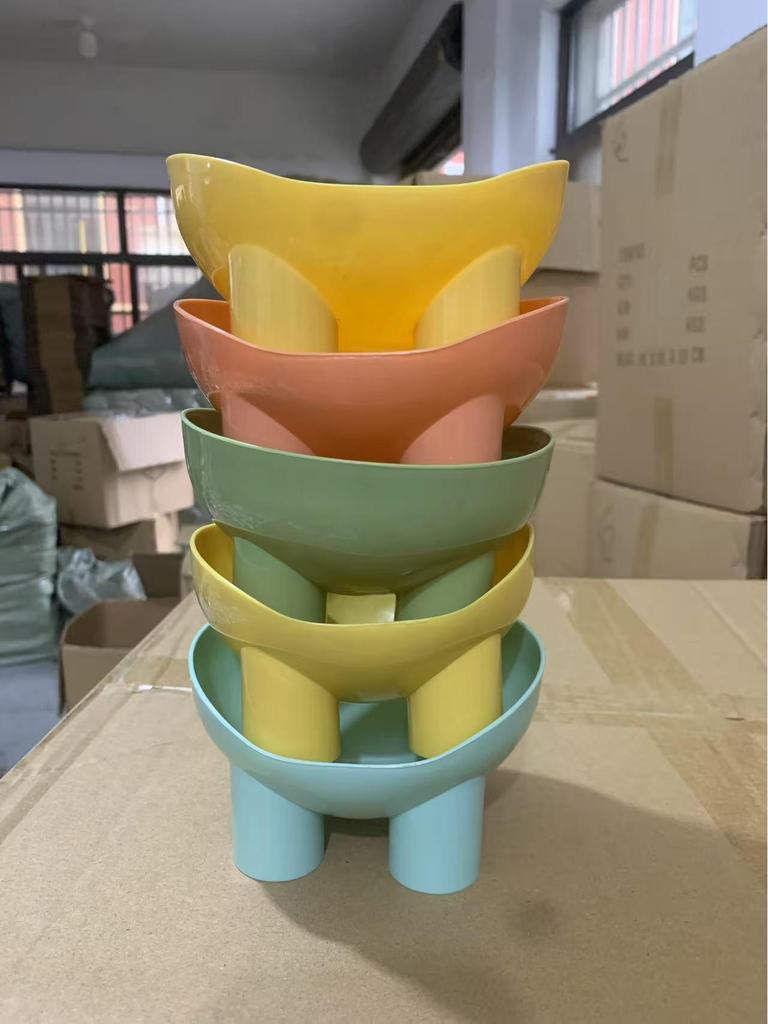 Pet Supplies Macaron Color Elephant Leg Bowl - Anti-Spill Slanted Mouth Cat Bowl with Neck Protection.