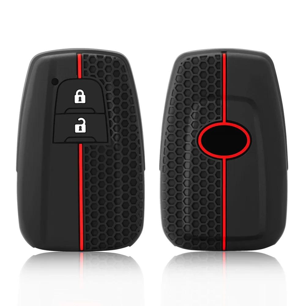 2/3/4 Buttons for Toyota Camry CHR Corolla RAV4 Avalon Land Cruiser Prado Prius 2017 - 2022 Silicone Car Key Case Cover Fob