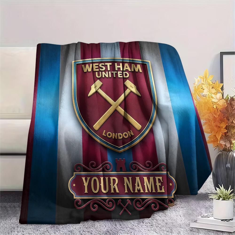 Benutzerdefinierter Name West Ham United2 Flanell-Decke, Hohe Qualität, Bequem für alle Jahreszeiten, Heimdekoration, Wärme und Komfort