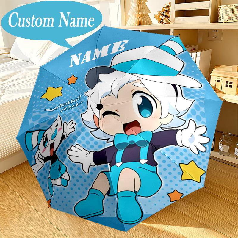 Custom Name Cup-head Umbrella Folding Umbrella, Automatic Umbrella 8-Frame for Travel, Casual Lightweight Birthday Christmas gift
