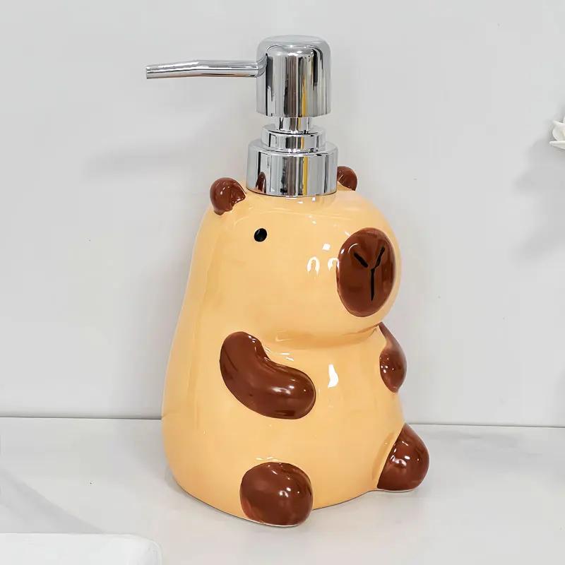 

450ml Creative Pull Ceramic Split Bottle Cute Press Body Wash Shampoo Toilet Hand Wash Liquid Bottle lotion Bottle dispenser