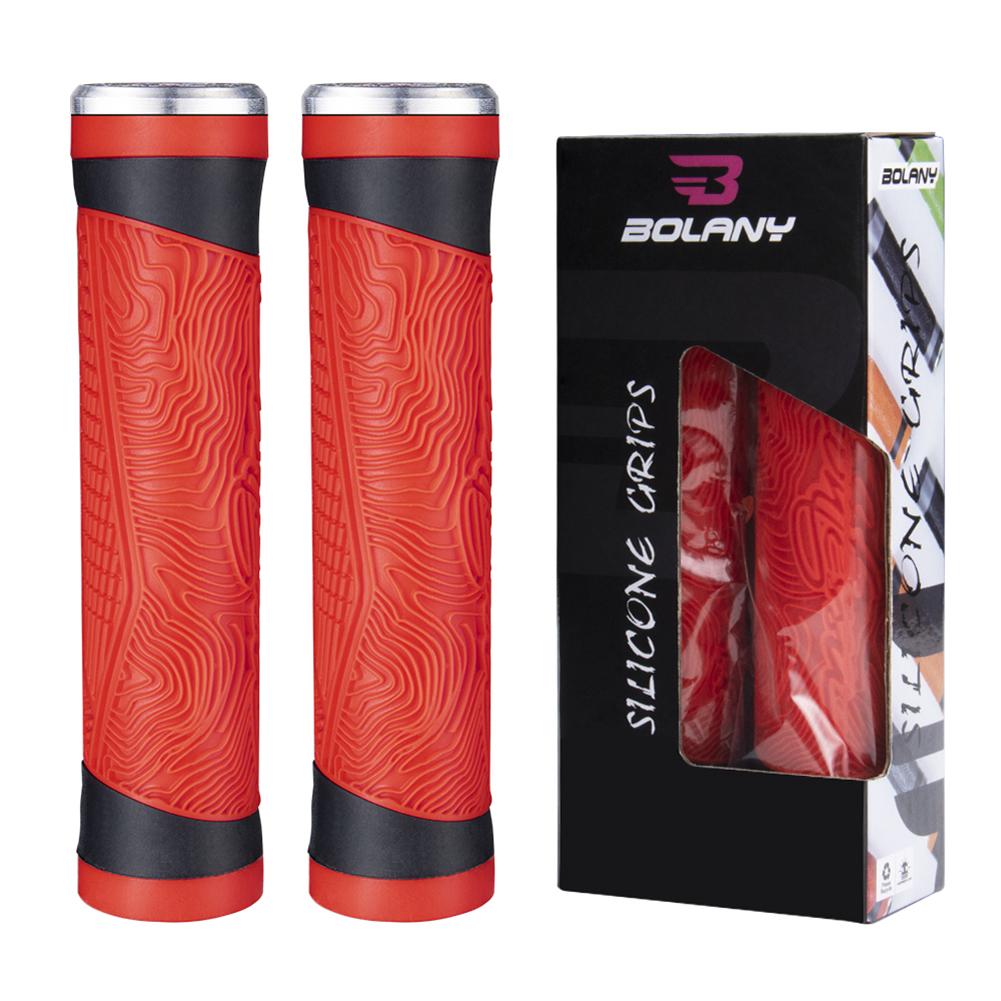 Bicycle Grips Cover Comfort Rubber Handlebar Grips Non-slip Shock Absorption Aluminum Alloy Single Lock Handle Cover