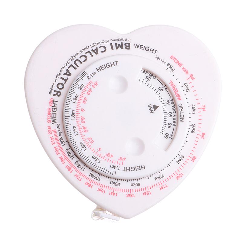 150Cm/60" Heart Shape Bmi Tape Accurate Body Measuring Tape Bmi Calculator Cut Size Measurer Ruler Tailor Tool Clothing Design Measurement Tool
