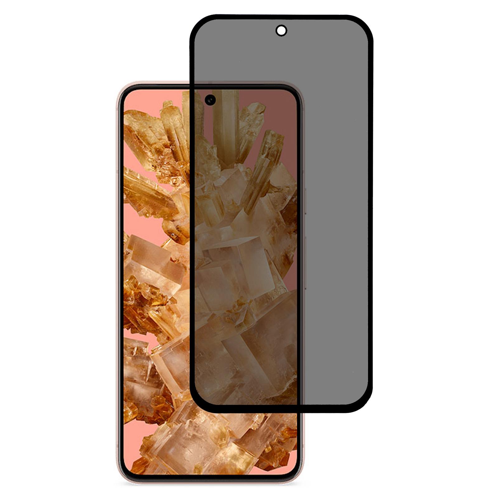 

For Google Pixel 8 Anti-Peep Full Covering Screen Protector Silk Printing Tempered Glass Film Type A