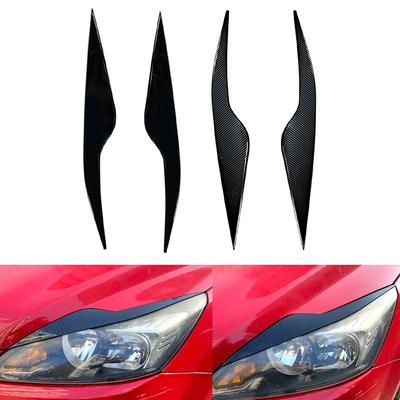 2 adet Araba Araba Far Kaş Göz Kapağı Kapağı Trim ABS Karbon Fiber Siyah Ford Focus MK2 C307 2008 2009 2010