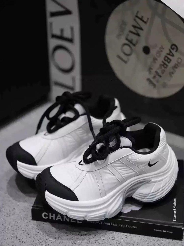 Leather Color Matching Heightening Dad Shoes Women's Ins Tide 2025 New Fashion Versatile Lace-up Light Casual Sports Shoes