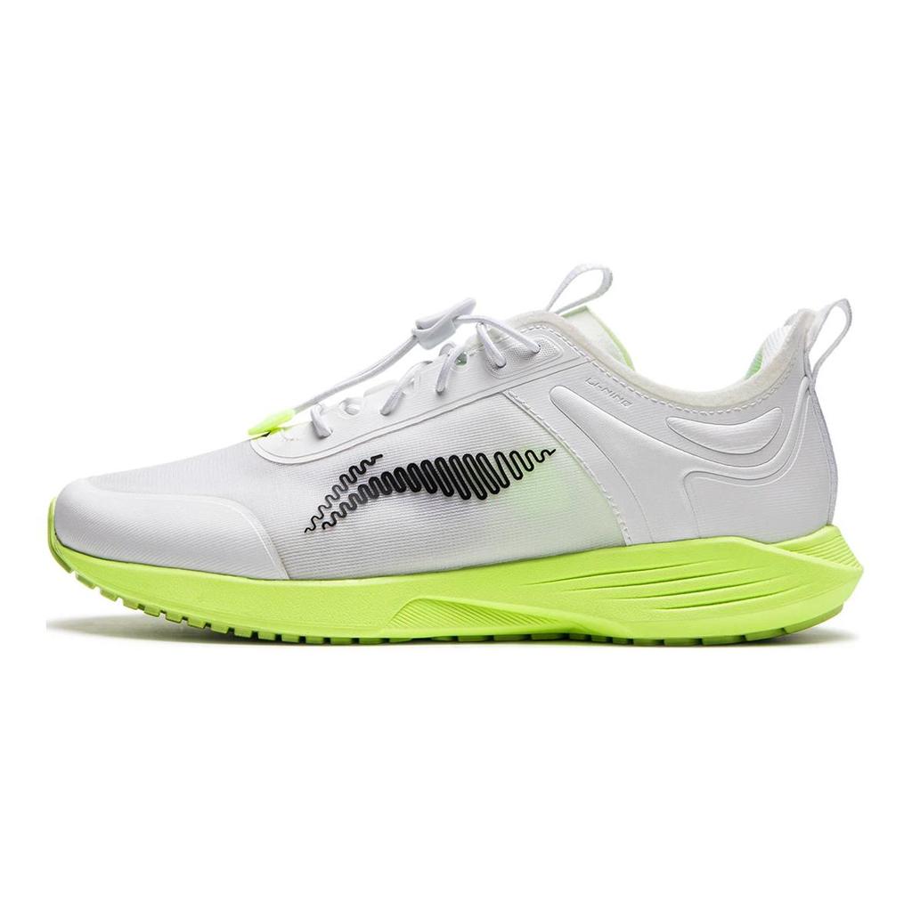 Li-Ning Cloud Comfortable Lightweight Drawstring Shock Absorption Low-Top Running Shoes Kids sneakers White Yellow Green YKFU052-1