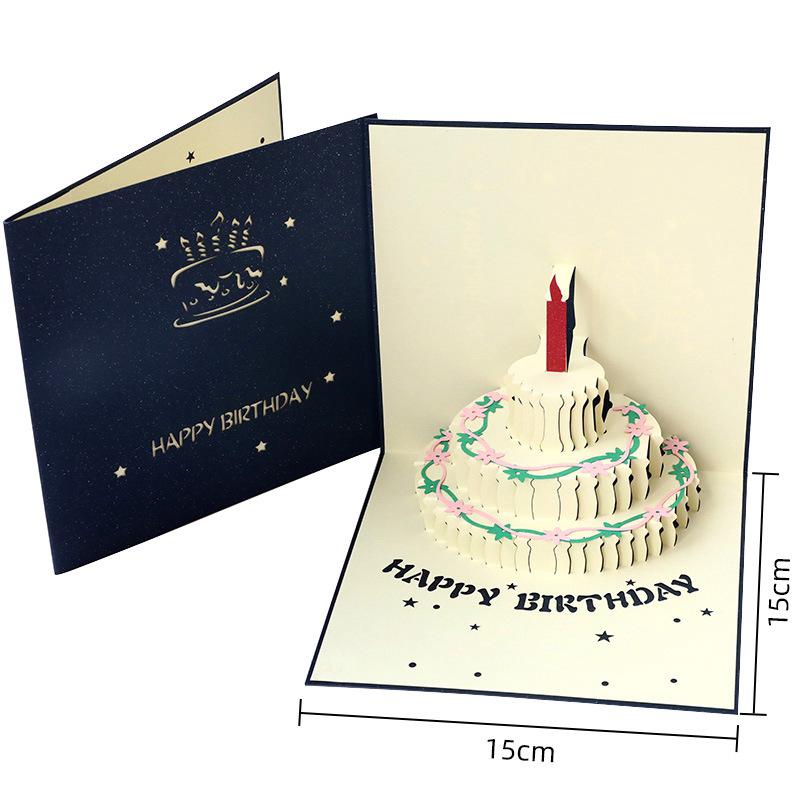 Cultural & Creative Birthday Pop-up Card - Party Blessing & Handmade Student Cake Gift