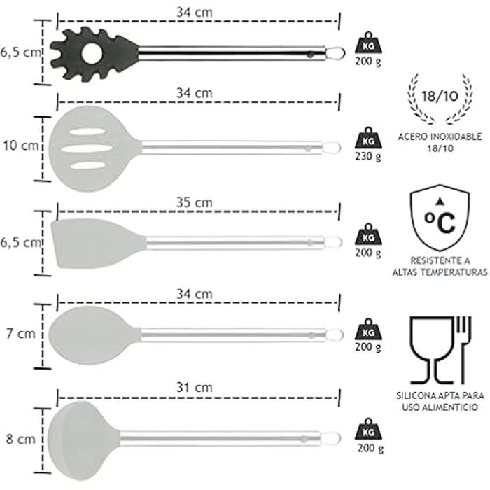 Serving Spoon - FAGOR - Dough Meler - Stainless Steel - Silicone - High Temperature Resistant