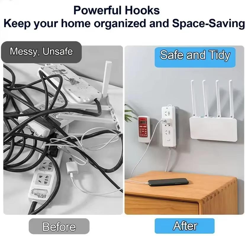 40/20pc Double-Sided Hooks Strong Adhesive Transparent Traceless Wall Hook for Kitchen Bedroom Storage Holder Plug Socket Hanger