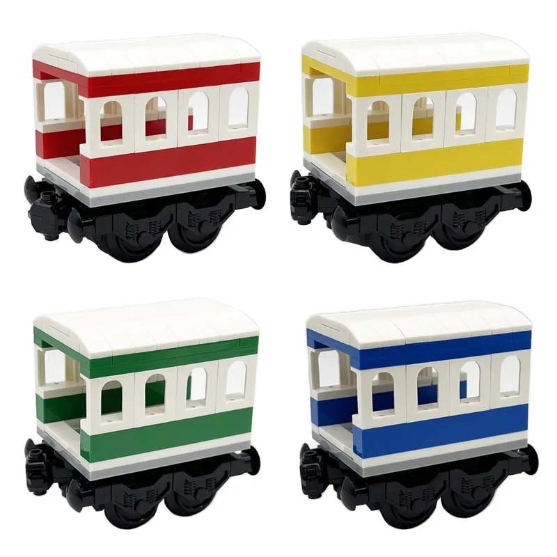 MOC Block Train Track Package City Series Train Rail Transport Cars Can Be Connected