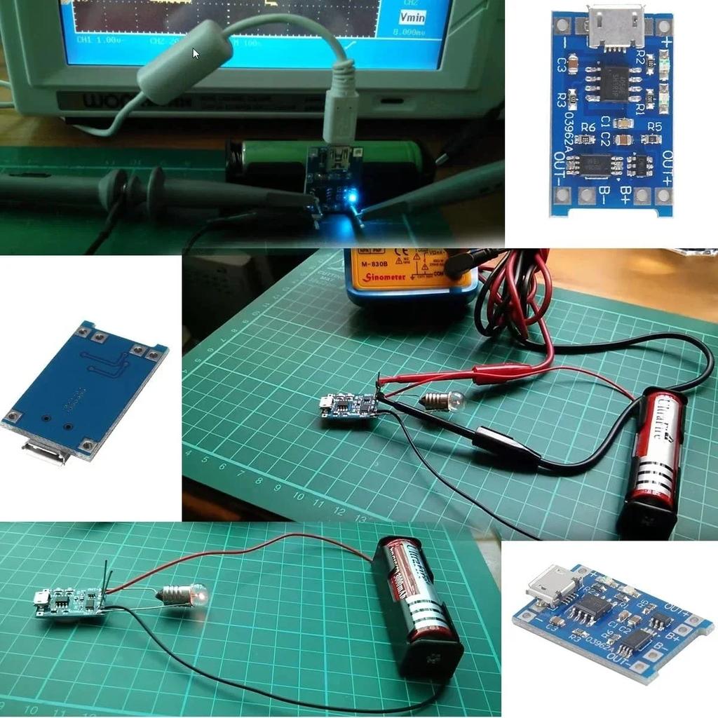 Type-C Micro USB Interface Connector 5V 1A 18650 Lithium Battery Charger Module Charging Board with Dual Protection Functions