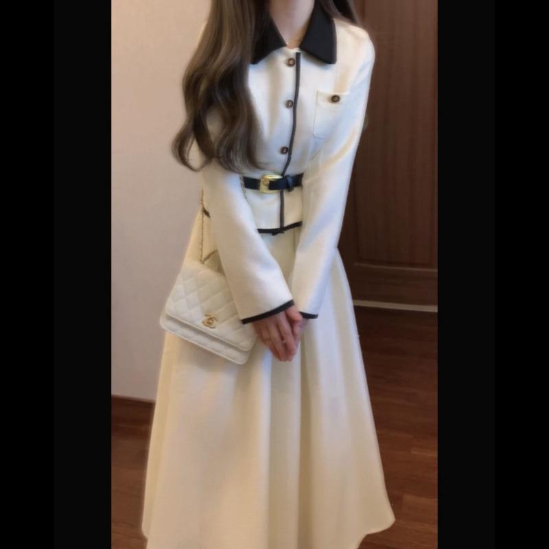 Women's Autumn/Winter 2024 Stylish French-Inspired Salt-Based Two-Piece Outfit