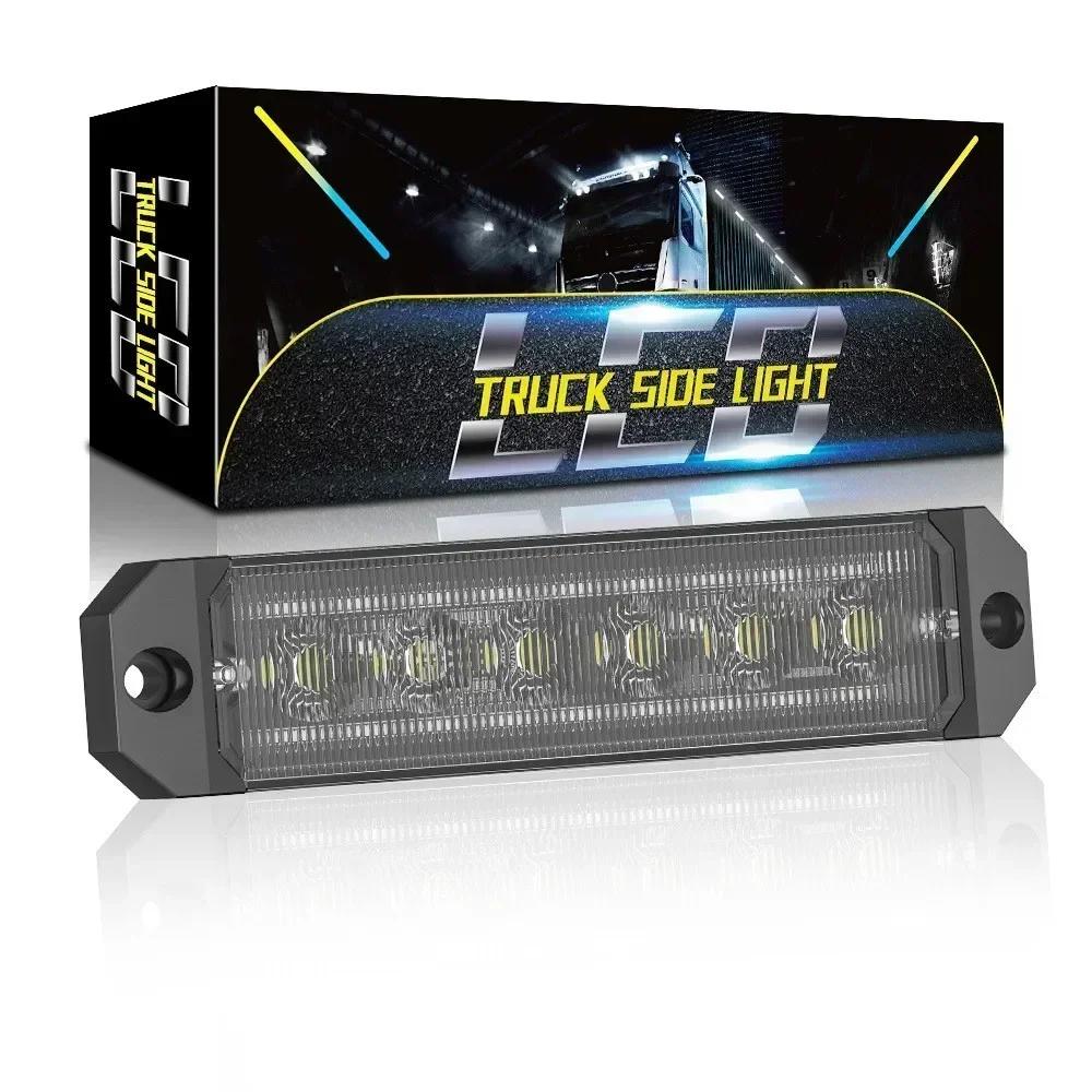 12V/24V 6SMD LED Warning Light Bar for Trucks - Amber/Yellow/Red/Blue Traffic Light with ABS Housing (Constant On)