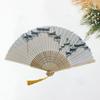 Faltventilator, leicht, tragbar, Handventilator, feine Verarbeitung, Bambusventilator mit Quaste für den täglichen Gebrauch