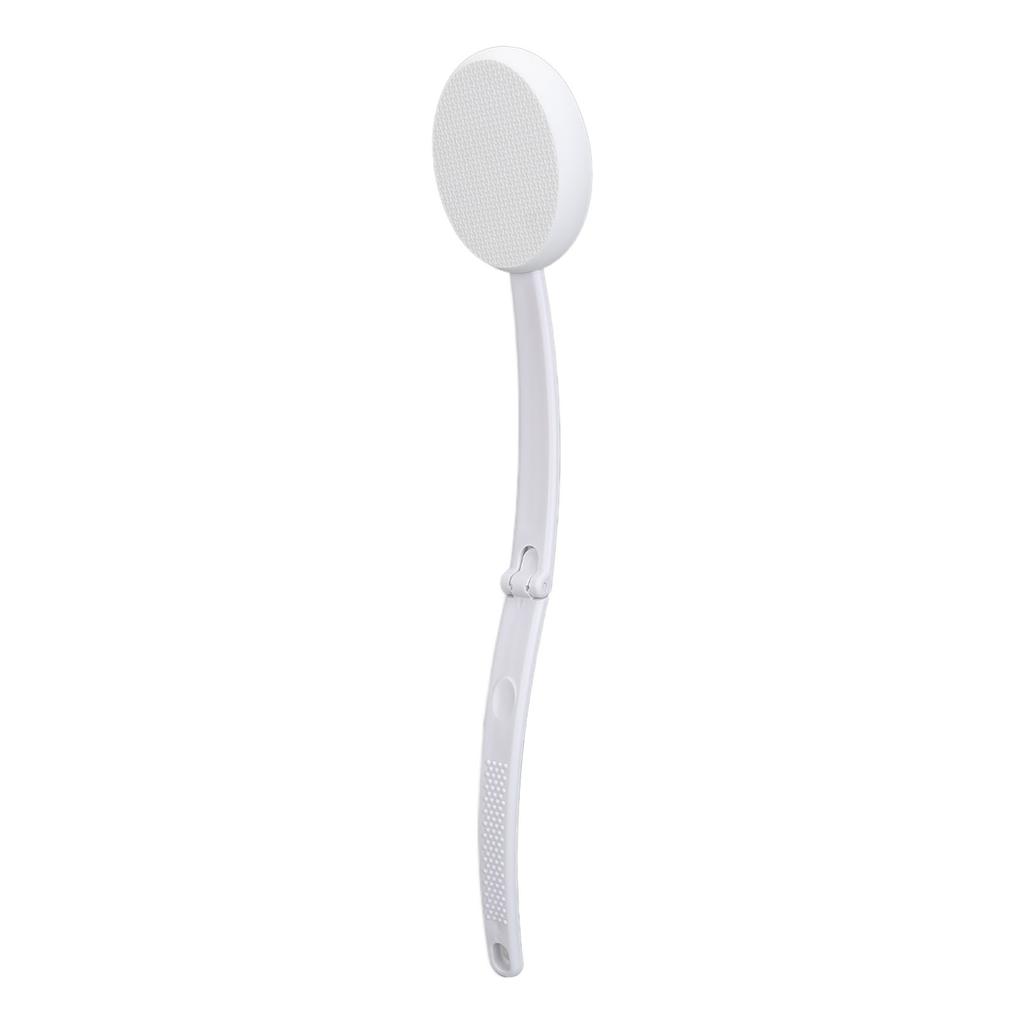 Folding Curved Handle Bath Brush with 2 Heads Anti Slip Labor Saving Back Scrubber Long Handle