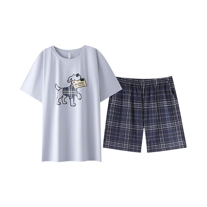 Ultra-Soft Stylish Modal Cotton Short-Sleeve Pajamas for Women & Men - Summer Couple s Homewear XL