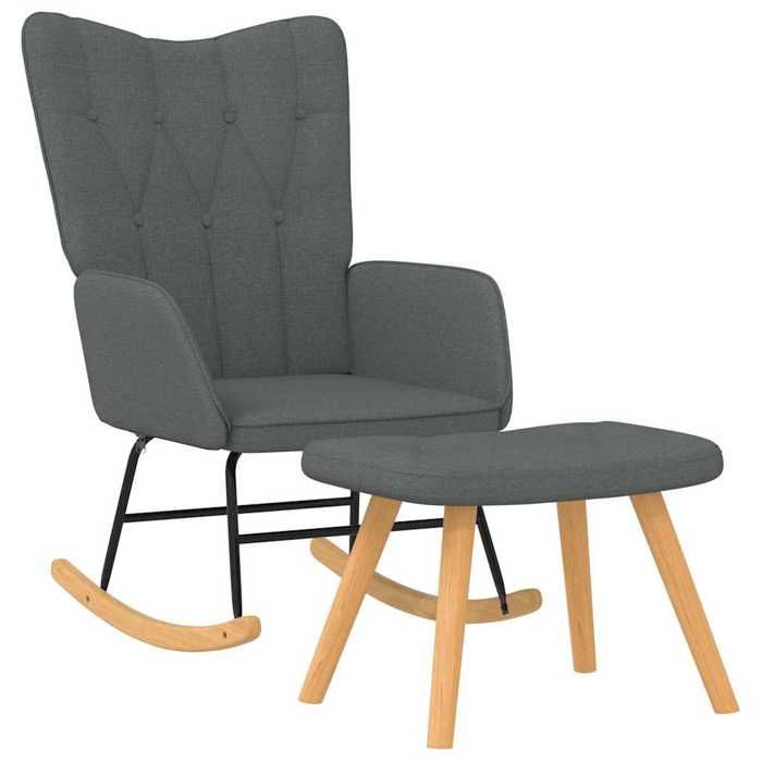 VidaXL Chaise à Bascule avec Tabouret Siège de Relaxation Fauteuil de Salon Salle de Séjour Siège de Salon Maison Intérieur 327623