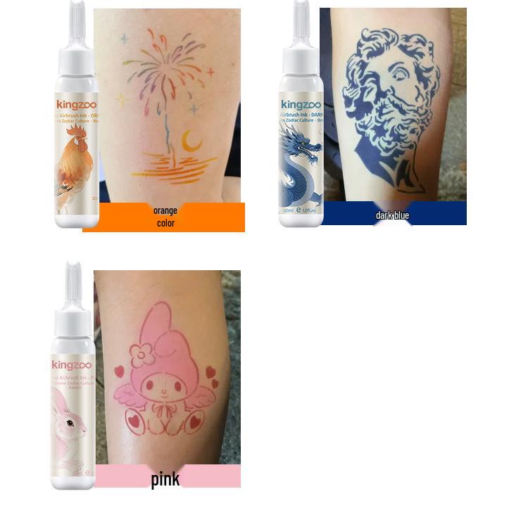 Colorante Temporaneo per Tatuaggi ad Aerografo Impermeabile - Pigmento Pittura per Corpo Realistico, Non Sbiadisce
