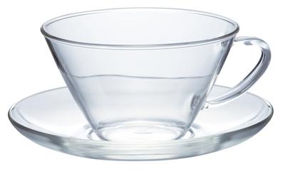 Hitzebeständige Tasse & Untertasse, Weit, 230ml, Teetasse, Mikrowellen- und Spülmaschinenfest, Hergestellt in Japan, CSW-1T
