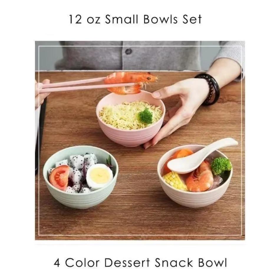 Children's Bowl Sustainable Wheat Straw Tableware Kids and Family Ramen Soup Breakfast Cereal Salad Food Container Bowls Sets