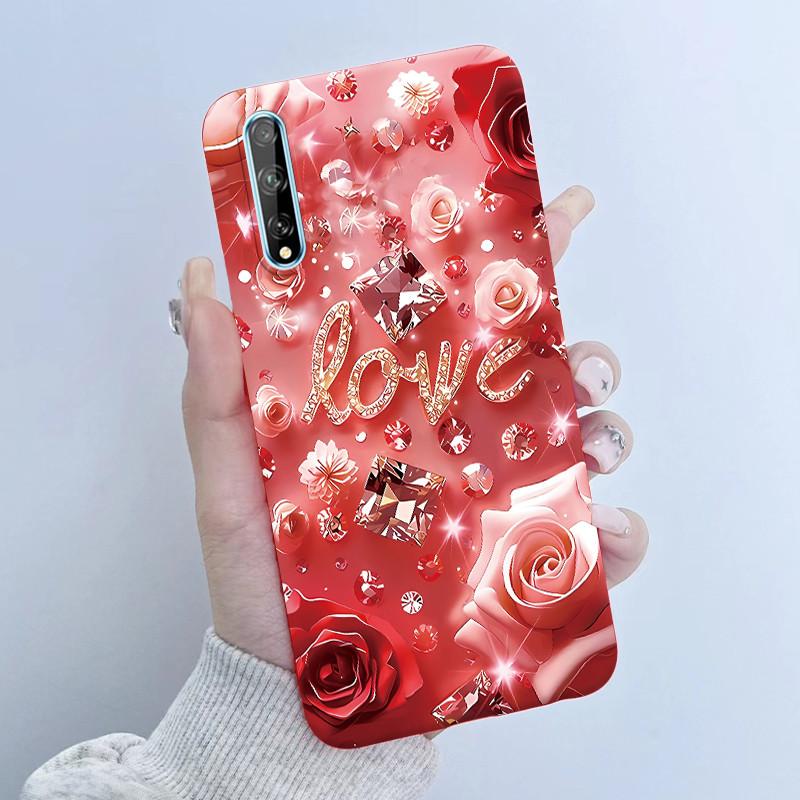 For Huawei Y8p Phone Case Flower Girl Design Soft Silicone TPU Back Housing for Huawei P Smart S Y 8p HuaweiY8p AQM-LX1 Covers