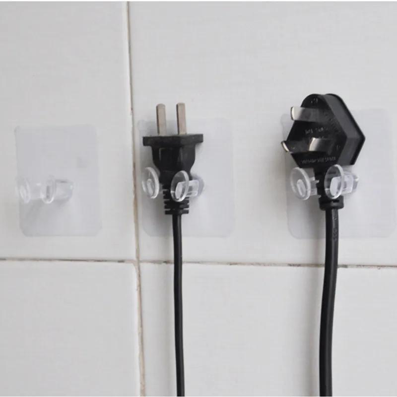 4 Stück Wandaufbewahrungshaken Stanzfrei Steckdosenhalter Küche Stealth-Haken Wandklebehänger Badezimmer Großhandel Heiß