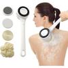 Escova Corporal Elétrica Raspador de Costas para Chuveiro, Impermeável Longa com Duas Alças Potência Raspador Corporal com 5 Cabeças, para Limpeza, Esfoliação e Massagem da Pele