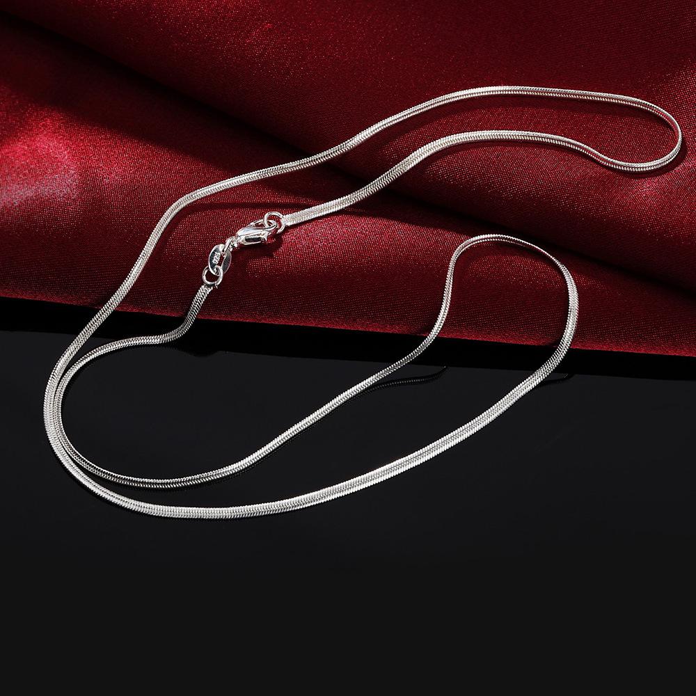 Collana Jinrongxing 16-30" Placcata Rame Argento Catena Piatta Serpente Europea/Americana 2MM