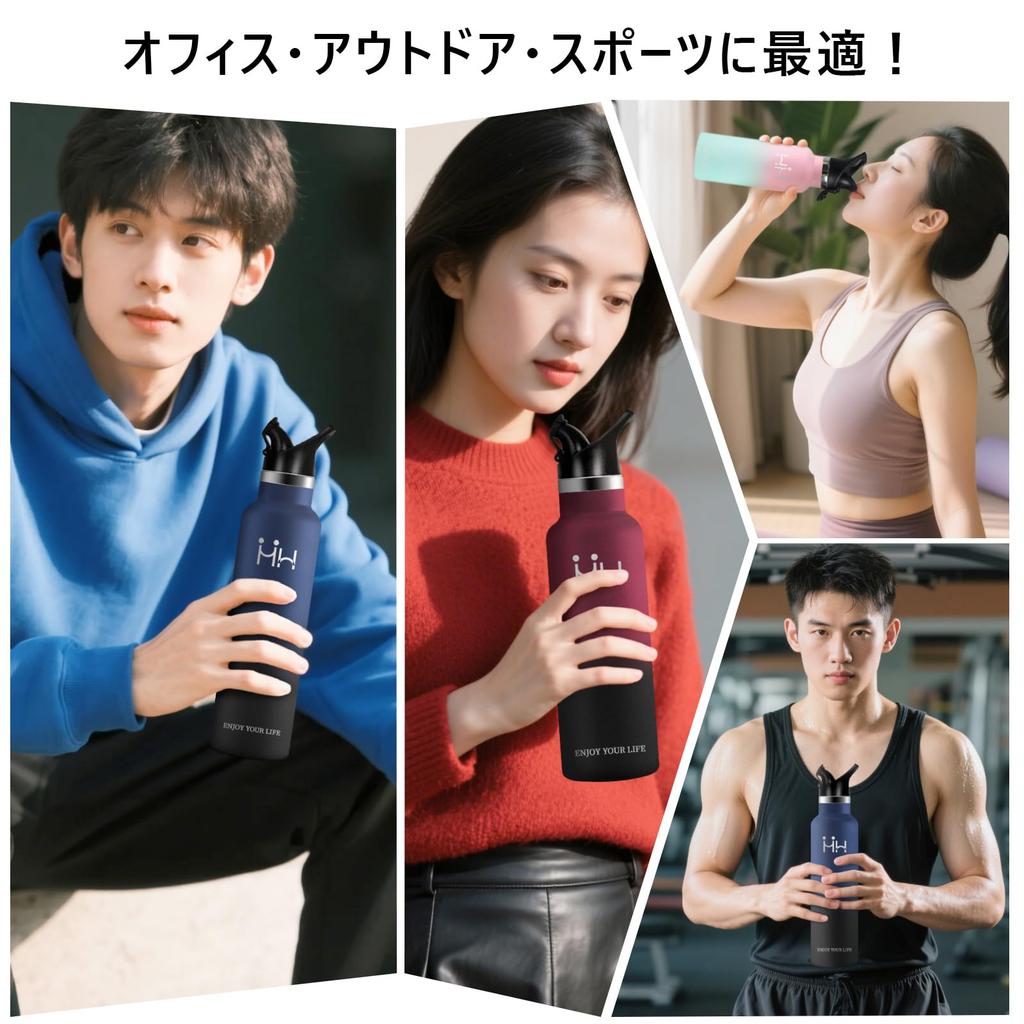 YANGYAO 500ml Vacuum Insulated Water Bottle with Stainless and Wide Keeps Drinks Hot or Suitable for Carbonated Suitable for Kids and and Seamless