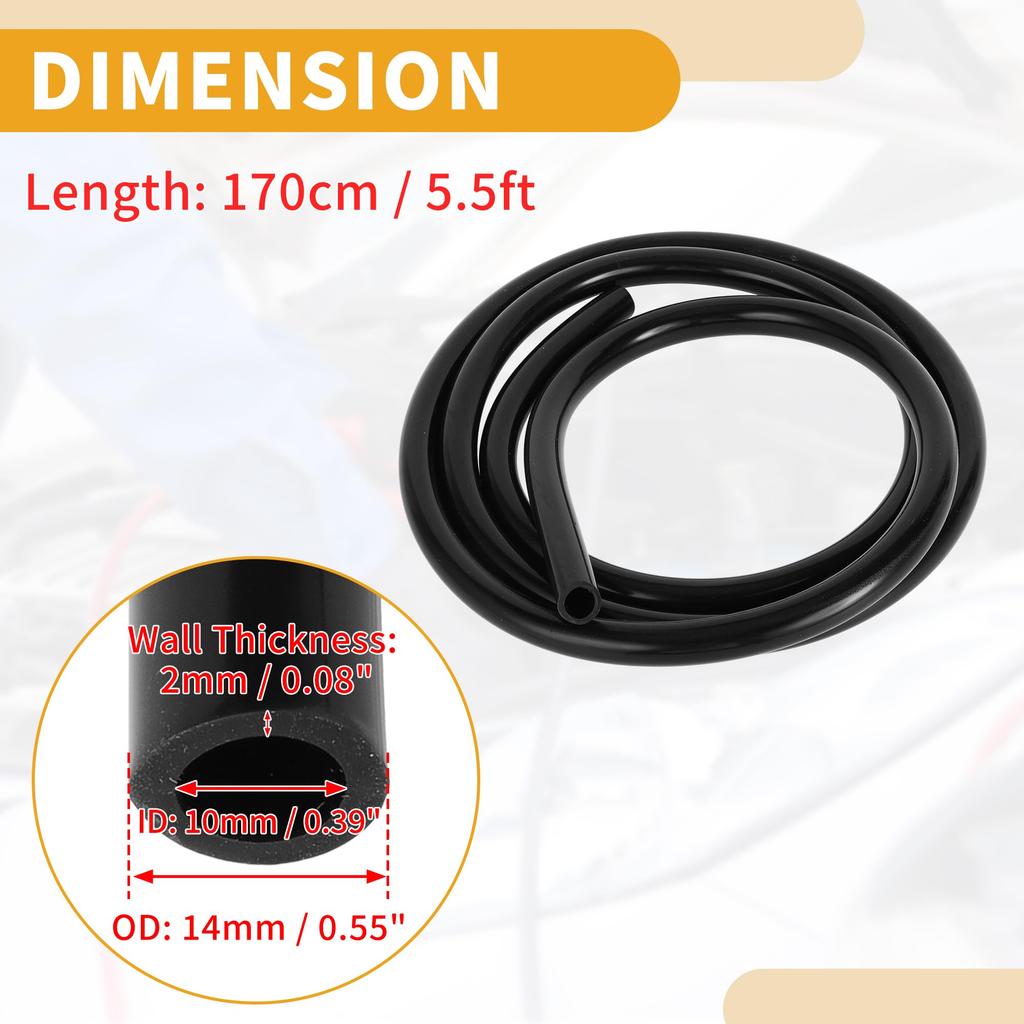 Partuto 1 buc Presiune maximă 130PSI Furtun universal din silicon pentru vid Mașină Auto Linie de vid