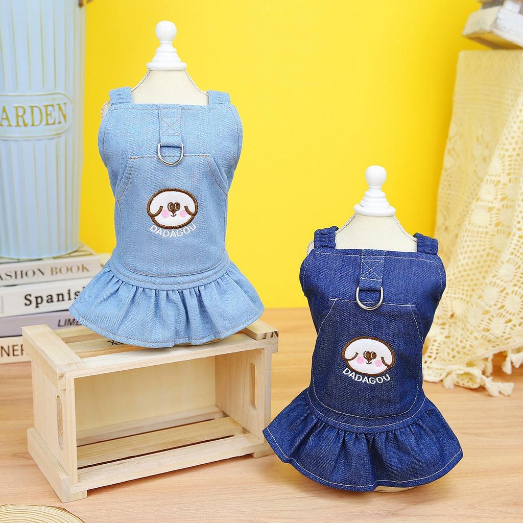 Pet Pull-on Denim Skirt Pet Dog Clothing Pet Apparel Spring & Summer Arrivals