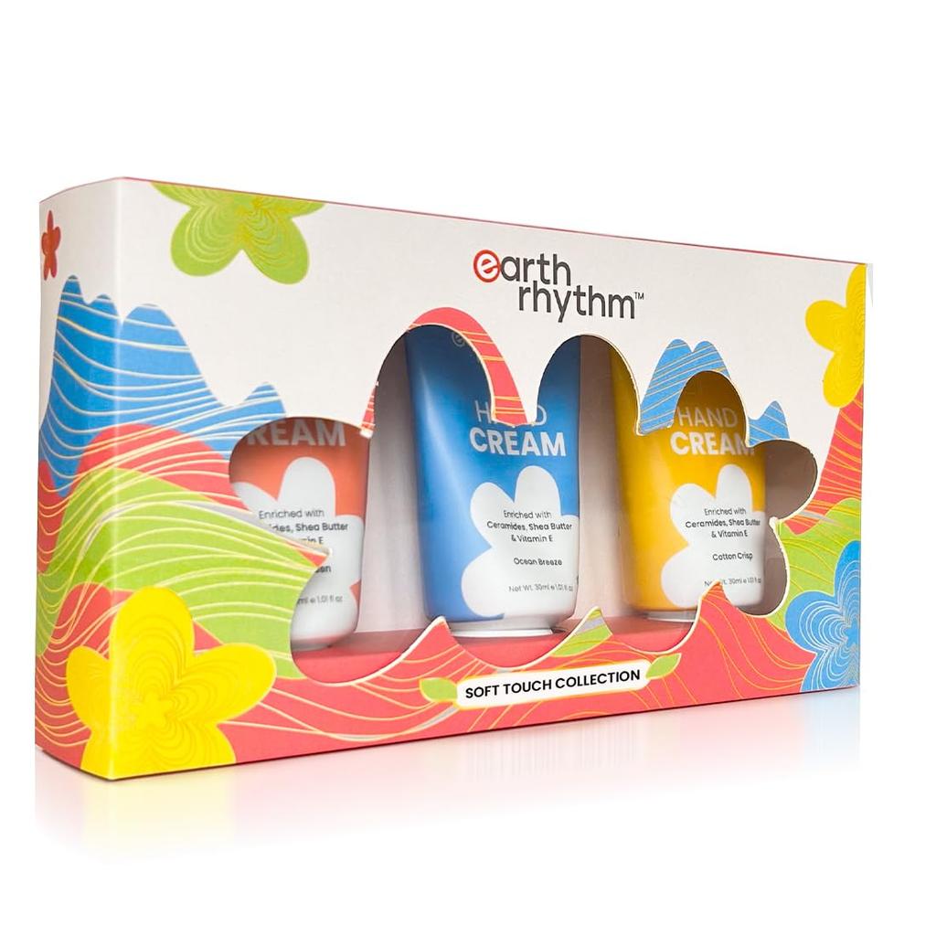 Earth Rhythm Hand Cream Gift Box 3 in 1 Non-Greasy Oil Free Hand Moisturizer Valentine Gift Set For Women & Men (Set of 3)