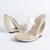Summer Fashion PVC Transparent Open Toe Women Slippers Design Fretwork Heels Dress Party Slide Shoes Zapatos Mujer