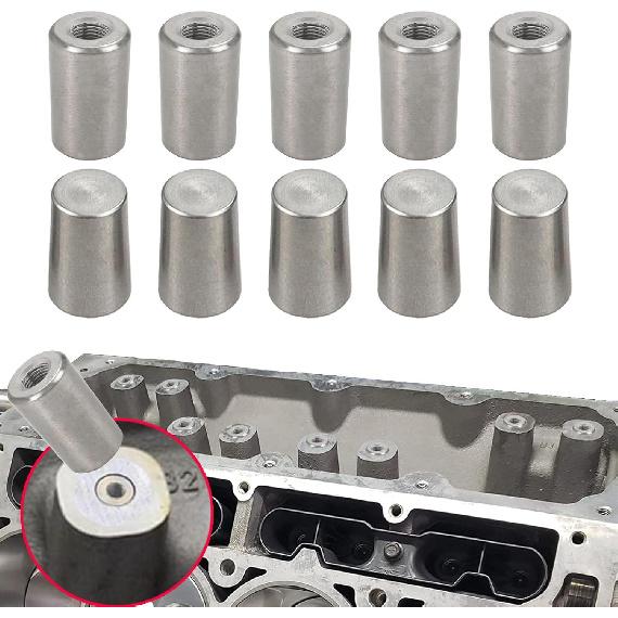Engine Plugs Fit for Non-AFM GM Engines 2008- LSX & LT Models 4.8, 5.3, 6.0, 6.2,Non-DOD/AFM Oil Valley Plugs Stainless Steel Material Set of 10