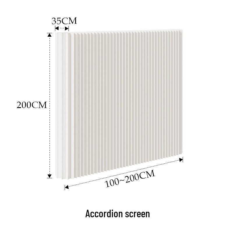 18-Panel Curved Folding Screen Divider – Japanese Style Retractable Wall for Live Broadcasts