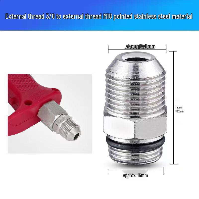 Stainless Steel Quick Connect High-Pressure Washer Adapter for Car Wash, Water Gun, and 3/8 Hose Tail Connector.