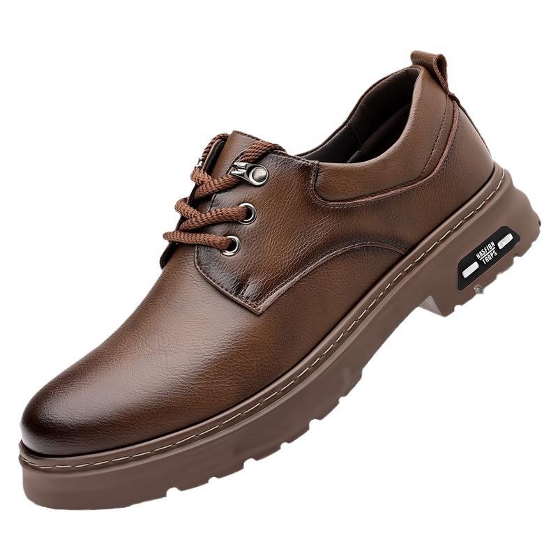 2024 Spring and Autumn New Men's Handmade Online Casual Leather Shoes Men's Resumption Trend Tooling Big Head Shoes Versatile 5988