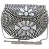 Silver Metal Beaded Ethnic Purse Girls Bridal Bag Cross Body Bag for women/Girl Party Clutch Metal Clutches Vintage Brass