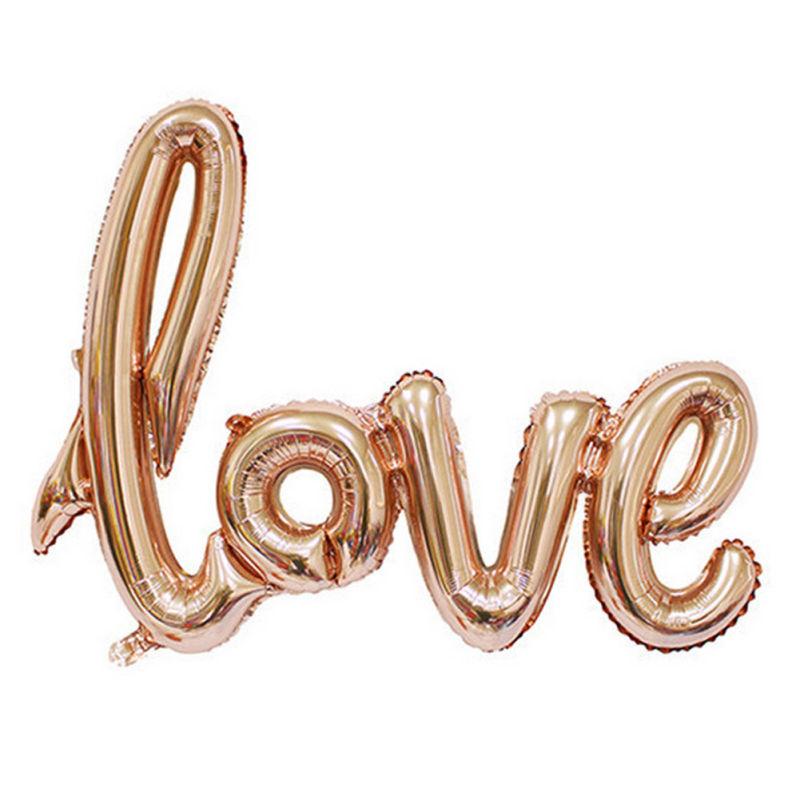 42" Rose Gold Script Love Letter Foil Balloon For Wedding Engagement Decor