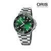 Oris Aquis Date 43,5mm Alto Desempenho Bisel de Cerâmica Verde Escuro Bracelete de Aço Inoxidável Relógio Automático Masculino de Mergulho (733-7789-4157MB)
