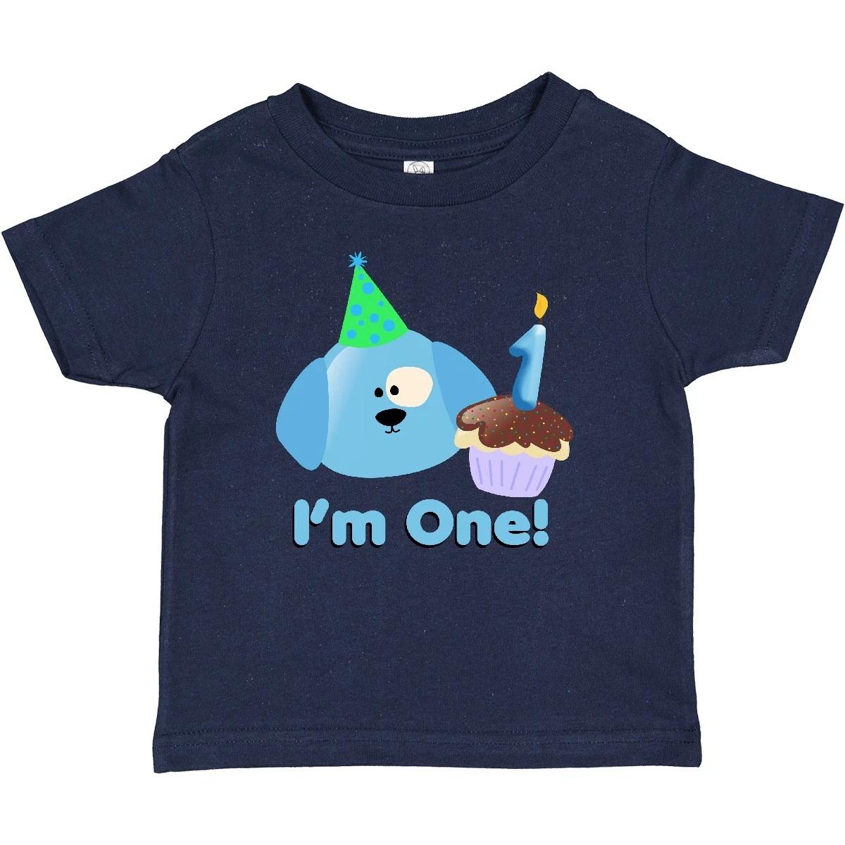 Inktastic 1st Birthday Puppy Blue Baby T-Shirt 1 First Infant Tees Shower 140
